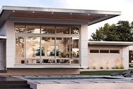 Exterior View Of Modern House With Signature Modern Casement Windows